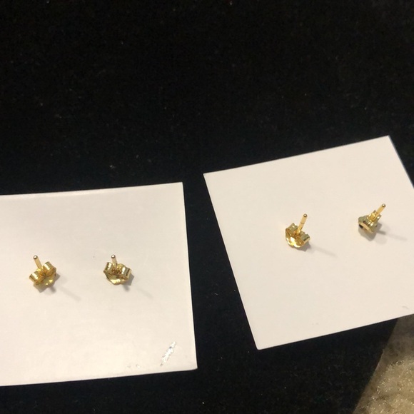 Gold Mother of Pearl Earrings Moon Drop - Picture 6 of 9